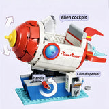 2026 New 570pcs Classic Movie Alien With Pizza Planet Rocket Ride 43307 Three Eyed Alien Building Block Model Toy Ornament Gifts