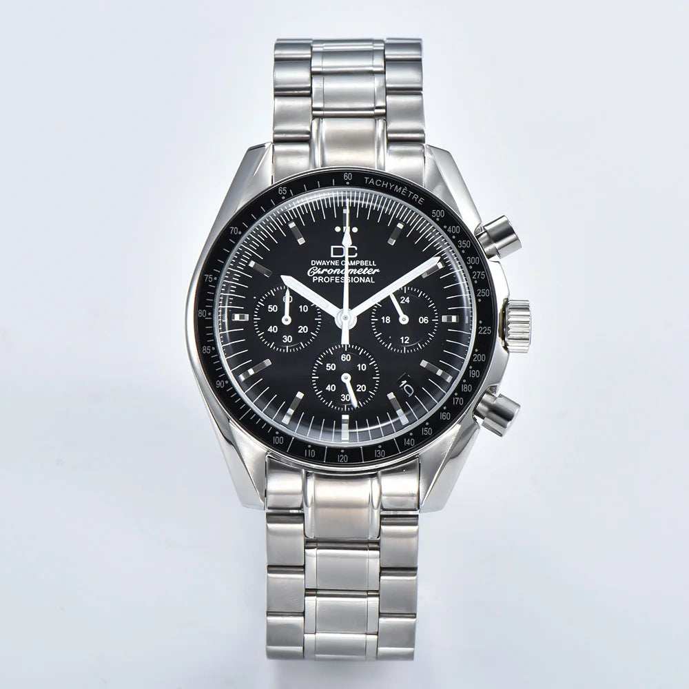 VK63 Chronograph Men's Watch | Panda Dial | 100M Water Resistant
