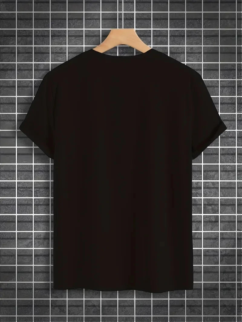 Men's Pure Cotton Graffiti Print Loose Fit Casual T-Shirt
