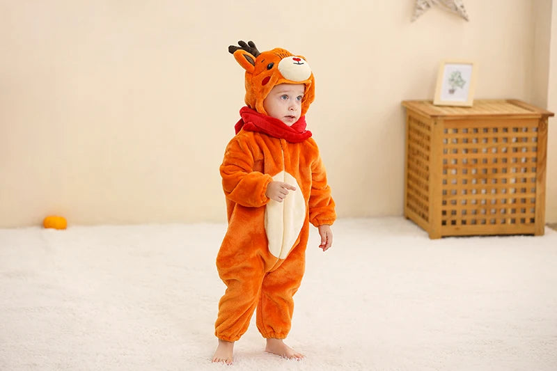 Plush Hooded Baby Winter Romper