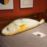 New Simulation Large Yellow Croaker Plush Toys Lifelike Fish Dolls Stuffed Soft Throw Pillow Sleeping Cushion Decor Gift