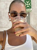 Oval Frame Women's Vintage Sunglasses | UV400 Metal