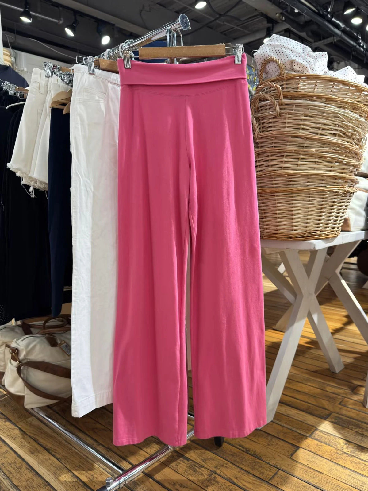 Women's Foldover Low-Rise Straight-Leg Pants