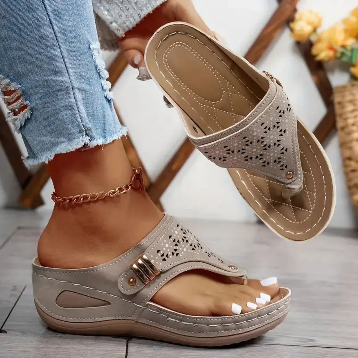 Summer Women Wedge Sandals Open Toe Outdoor New Flip Flops Fashion Casual Designer Shoes Slip on Platform Sandals Slides Women