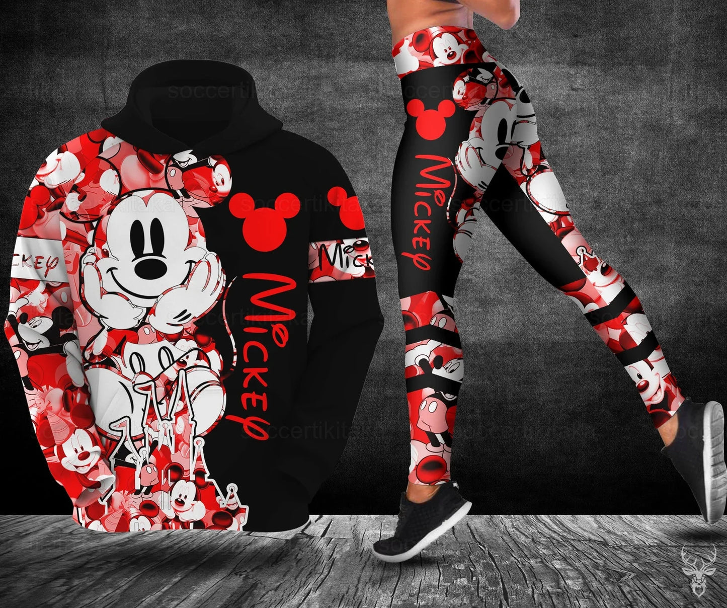 Disney Mickey & Minnie Mouse Hoodie & Leggings Set | Women's Athletic Tracksuit