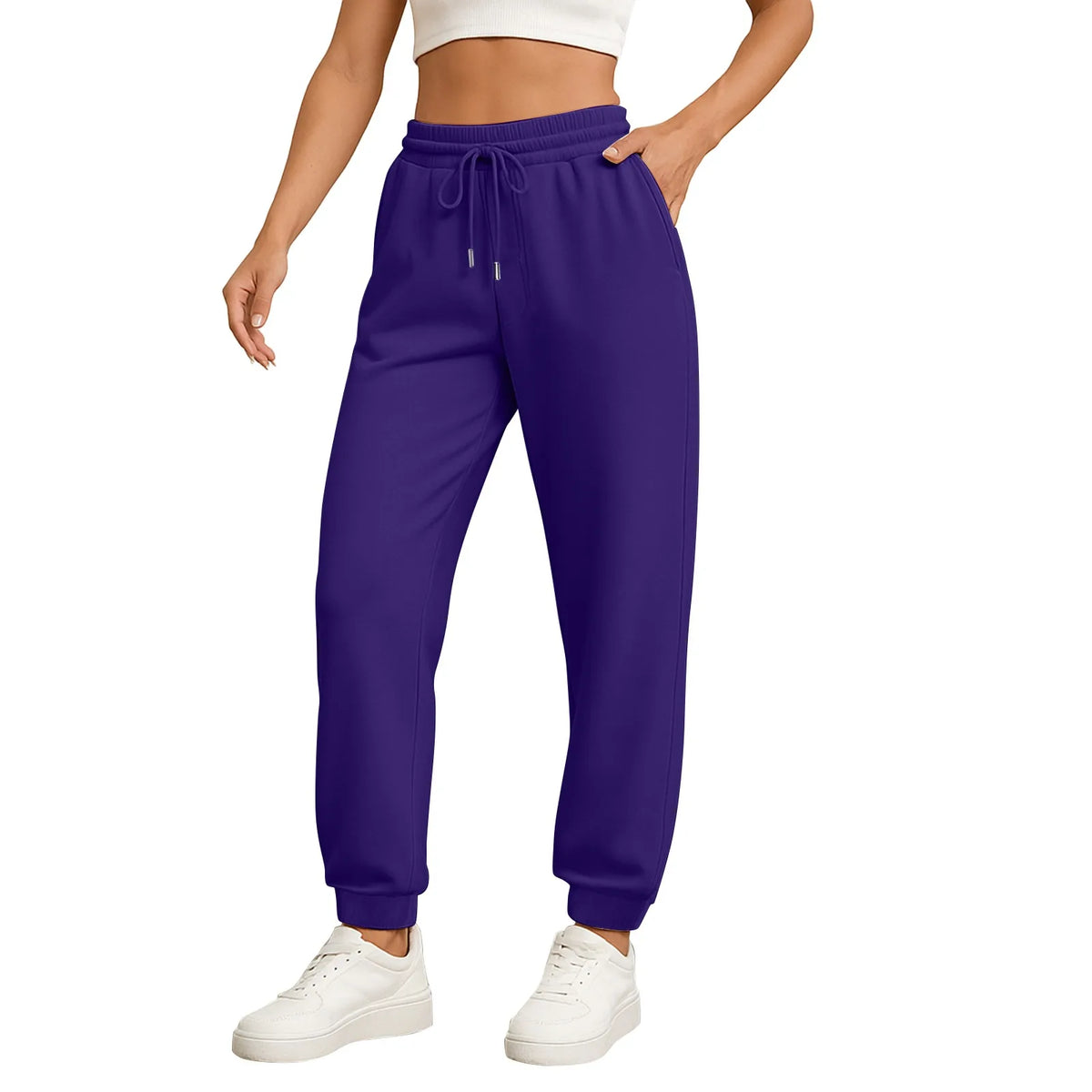 Women's High-Waist Drawstring Straight-Leg Pants