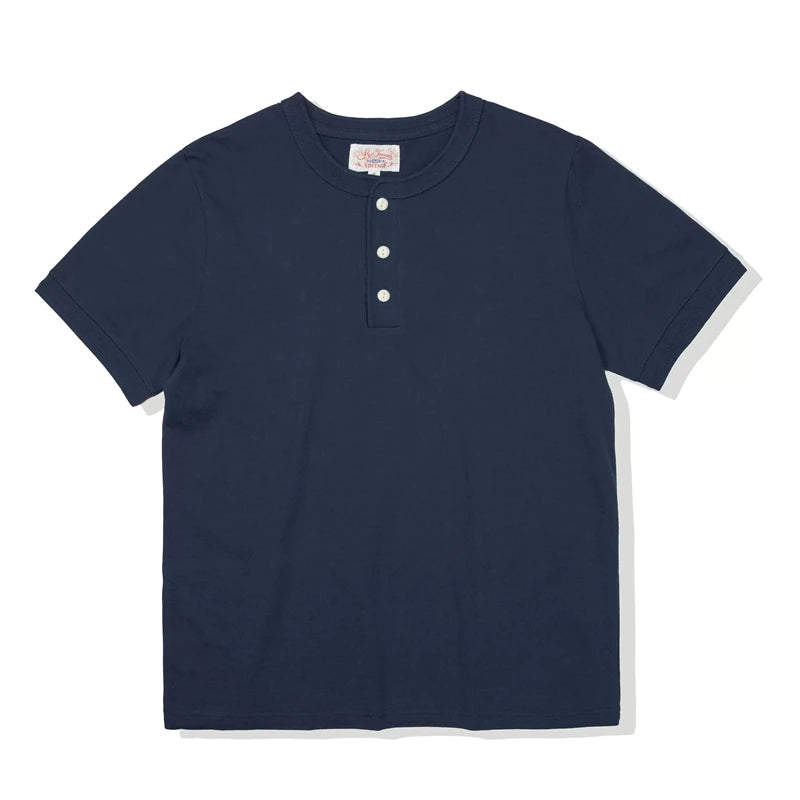 Heavyweight Cotton Henley Tee – Vintage Everyday Essential