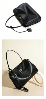 2026 large Genuine leather shoulder bag armpit top layer cowhide large capacity women's commuting high-end tote bag