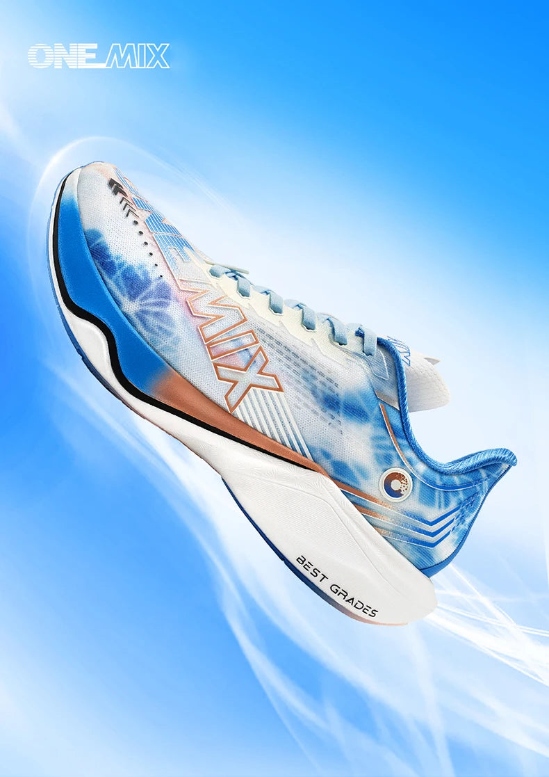 ONEMIX Nylon Carbon Plate Racing Running Training Shoes Men Full-length Shock Absorption Sports Carbon Plate Walking Sneakers