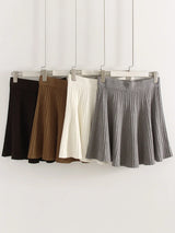 Elegant Knit Pleated Mini Skirt for Women