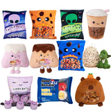 A Bag of Snakes Plush Pillow Cute Boba Tea Cookies Plush Toy Pudding Cake Alien Bat Plushies Hug Pillow Birthday Gift