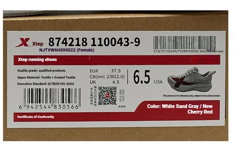 XTEP 2000km PRO Running Sneakers For Women 2026 Spring Stability Comfort Cushioned Lightweight Female Sports shoes 874218110043