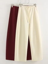 Autumn Burgundy Sweatpants Women Straight Leg Sport Pants Cotton Ladies Coffee Basic Joggers Wide Leg Women's Pants And Trousers
