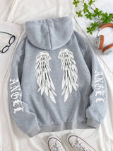 Angel Wings Oversized Graphic Hoodie