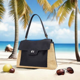 Summer 2026 Women's Raffia Woven Tote Bag Split Leather Crossbody Straw Messenger Bag Grass Weaving Shoulder Bag for Ladies New