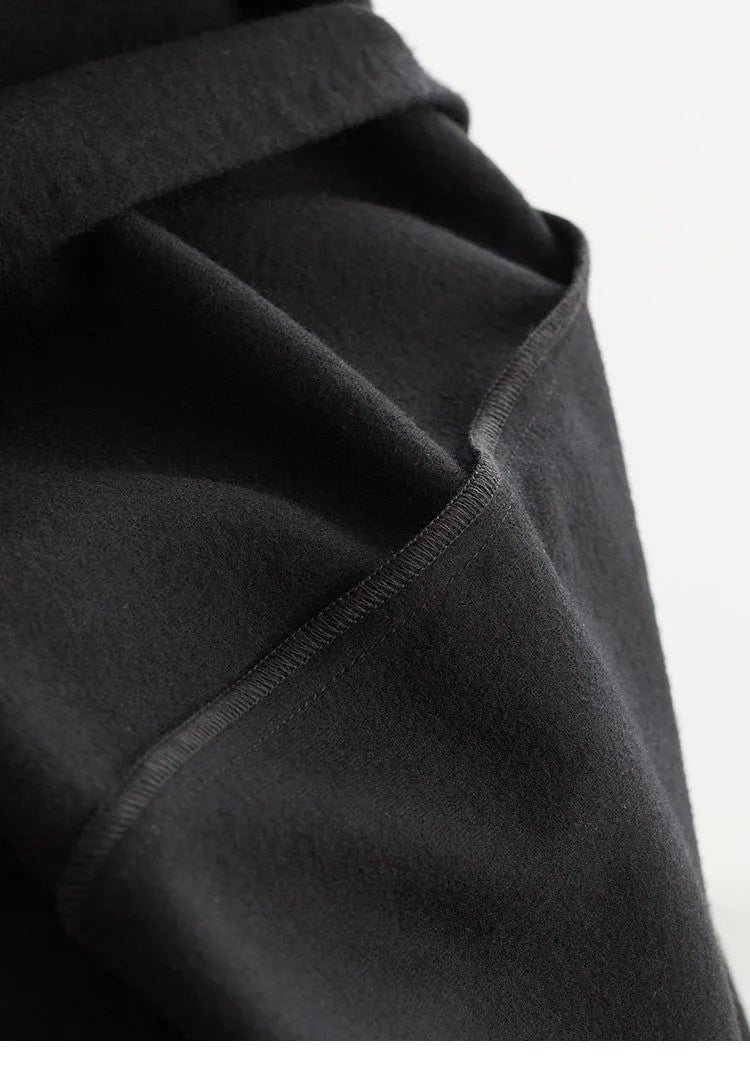 Elegant 100% Wool Elastic-Waist Skirt