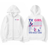 TV Girl Who Really Cares Relaxed Fleece Hoodie