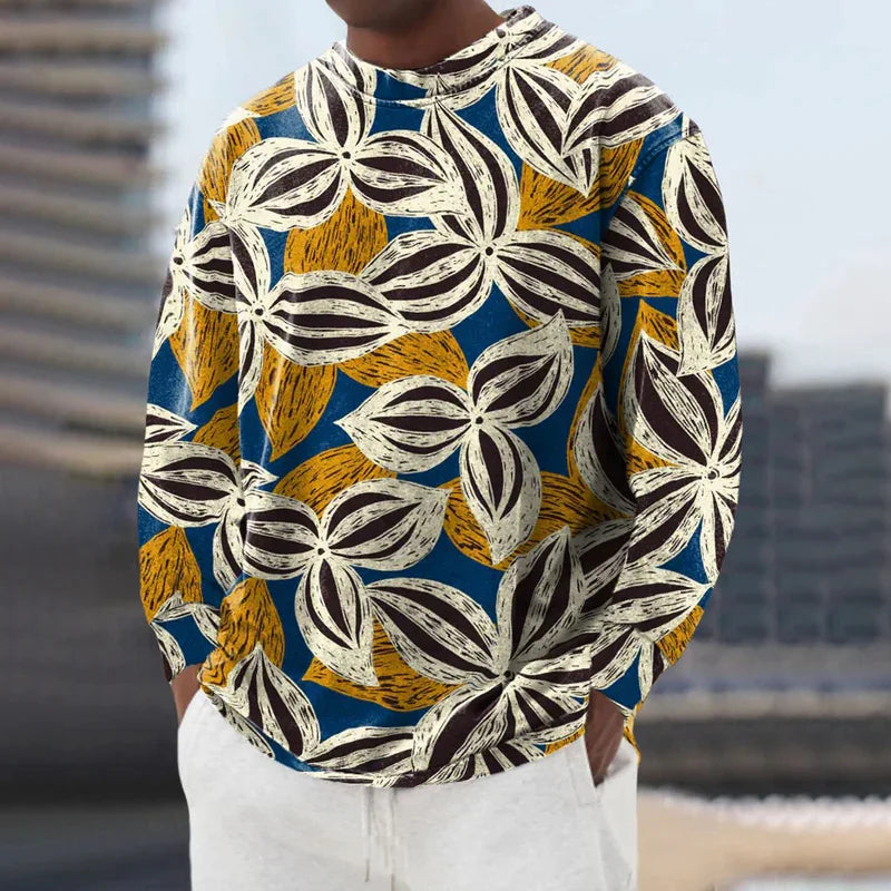 Retro Plaid Art Graphic Sweatshirt