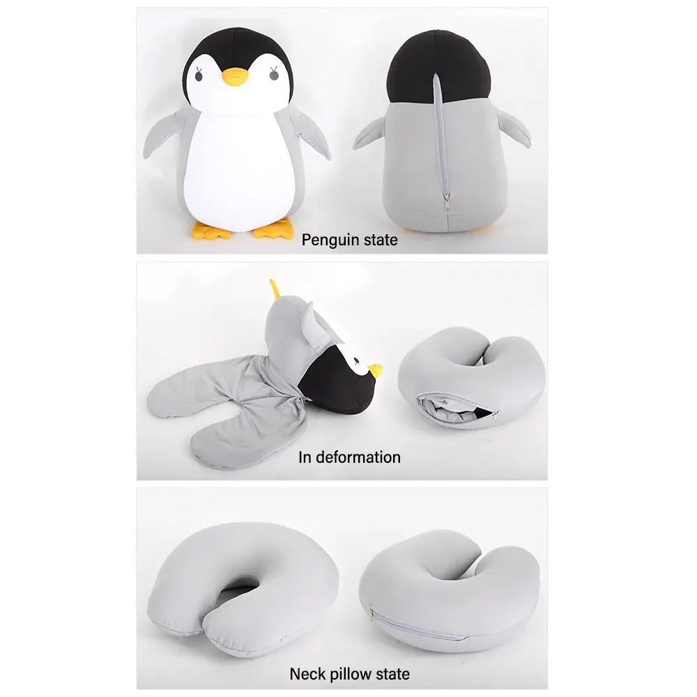 2-in-1 Cartoon Animal Travel Neck Pillow | U-Shape