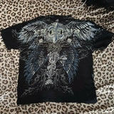 Y2K Gothic Skull Oversized Graphic Tee