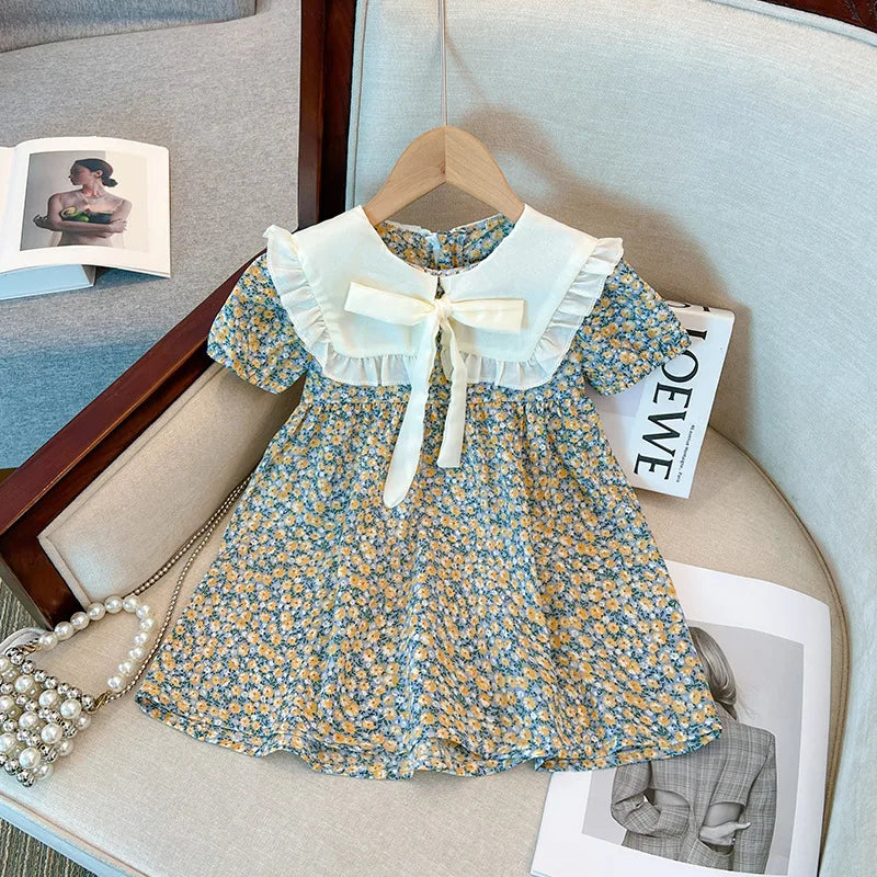 Summer Floral Bow Baby Dress