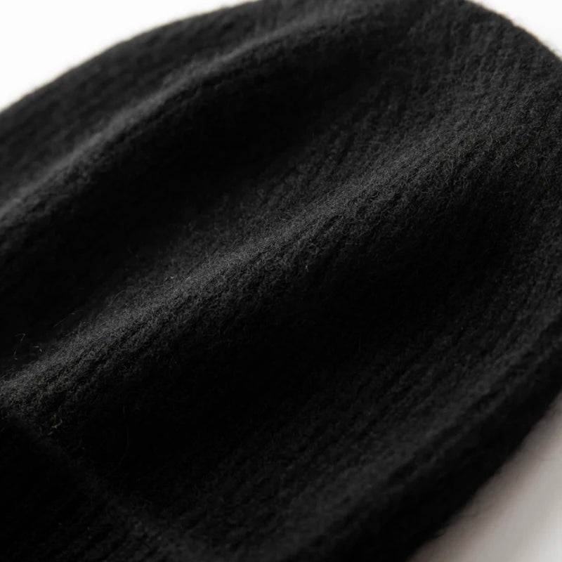 MERRILAMB Men's Pure Cashmere Ribbed Beanie | Soft & Warm