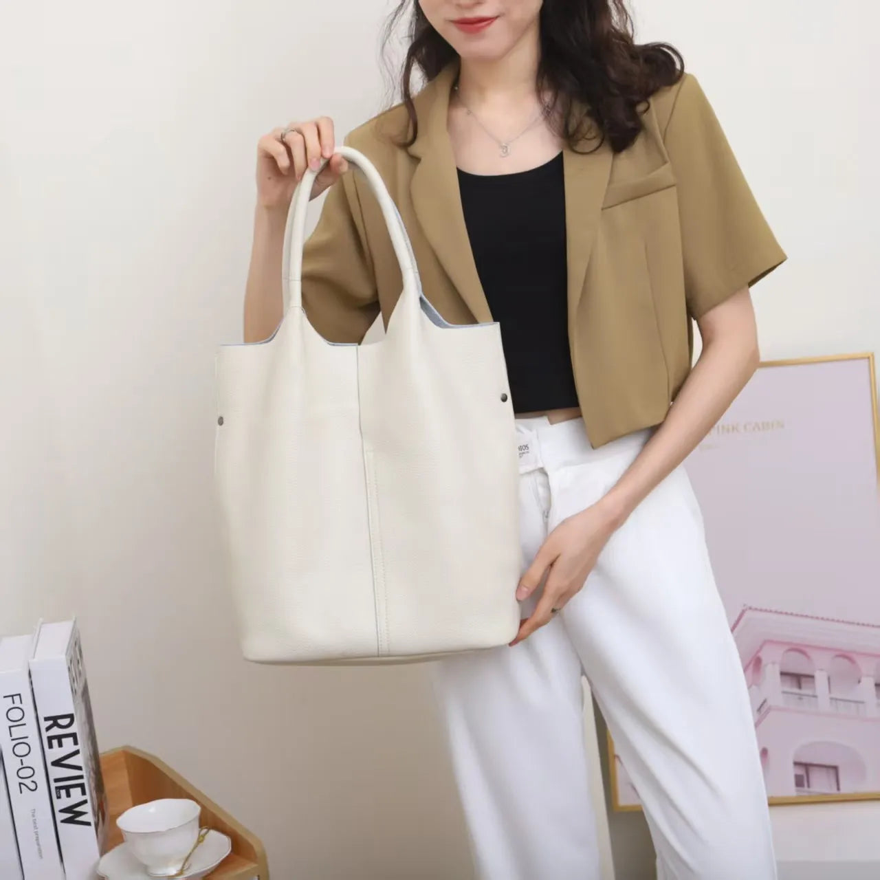 Luxury Soft Leather Bucket Bag | Large Women’s Shoulder Bag