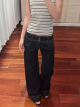 Women's Deep Blue Relaxed Denim Jeans