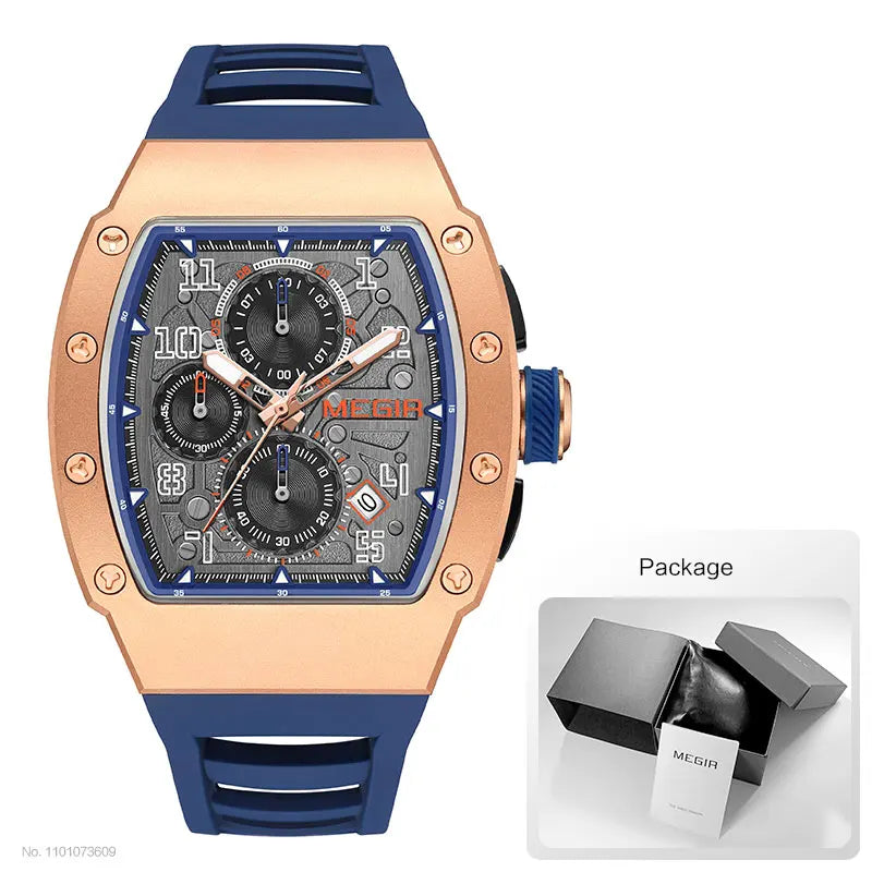 Men's Sport Chronograph: Stainless Steel Waterproof Quartz Watch