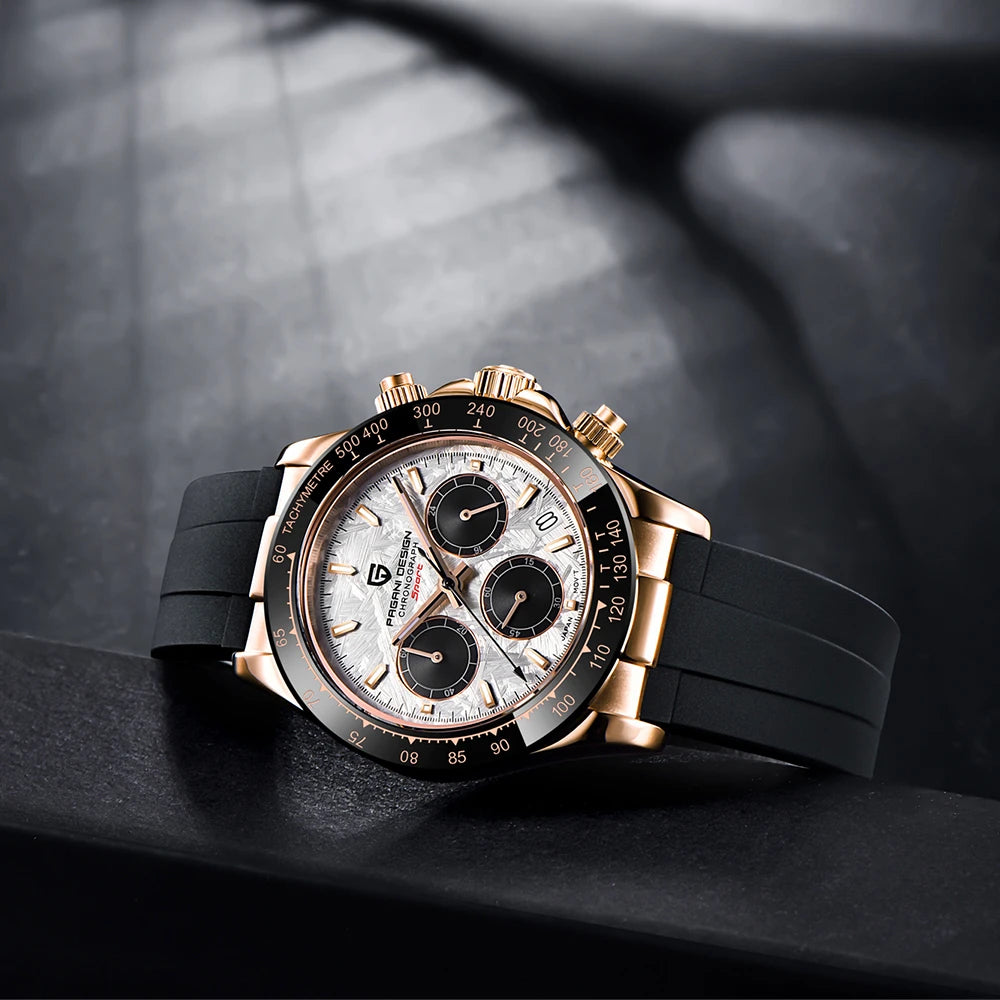 V2 PAGANI DESIGN 40MM Men's Quartz Watch Luxury Sapphire Stainless Steel 100m Waterproof Multi functional Men's Timing Watch