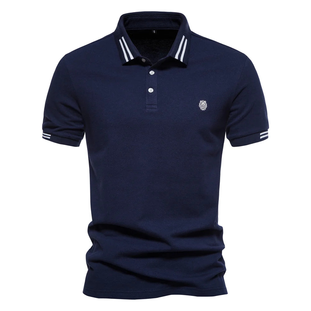 AIOPEON Men's 100% Cotton Polo Shirt – Refined Casual Style