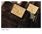 SauceZhan Brown Selvedge Denim Tapered Jeans – 13.8 oz