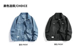 Autumn Men Solid Workwear Denim Jackets Fashion Motorcycle Vintage Jeans Jackets Hommes Slim Fit Cotton Casual Black Blue Coats