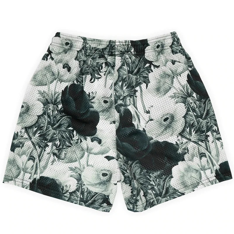 Rose Embroidered Hip Hop Shorts