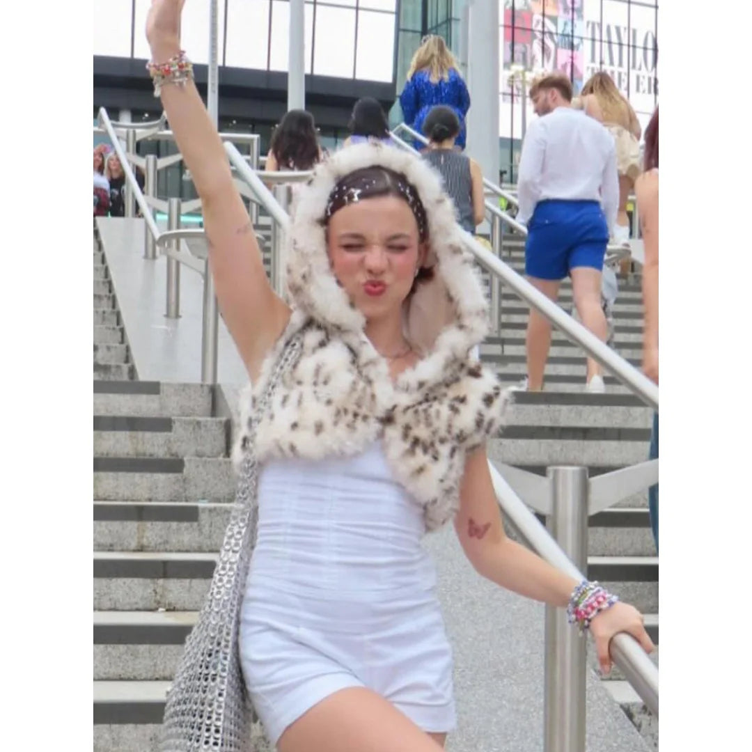 Faux Fur Hooded Scarf & Balaclava Hat