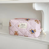Quilted Bear Floral Cosmetic Bag for Women & Girls
