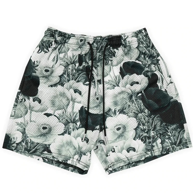 Rose Embroidered Hip Hop Shorts
