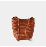 Motingsome Handwoven Bag Women's Bucket Luxury Designer Bags Niche Casual Bucket Bag Handmade French Retro Shulder Purse 2025