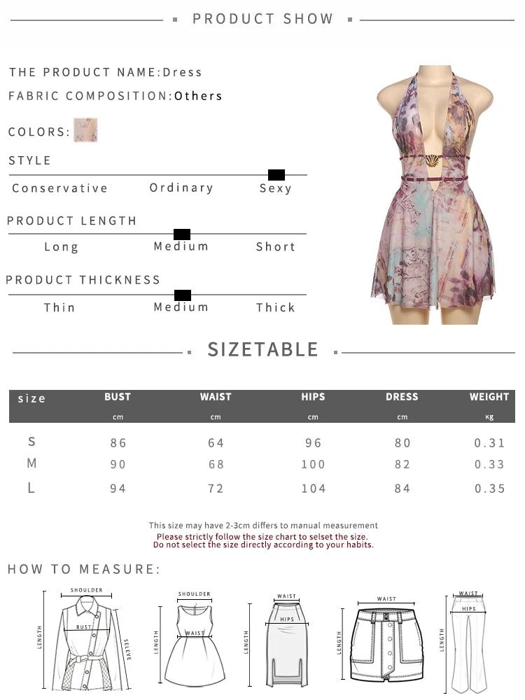 Shell Splice Halter Mini Dress - Y2K Aesthetic Backless Clubwear