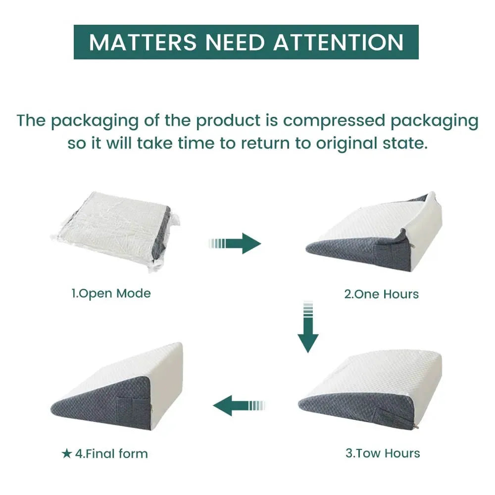 Wedge Pillow for Sleeping Acid Reflux After Surgery Triangle Elevated Pillow for Bedside Dormitory Office Air Layer Foam
