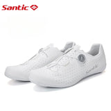 Santic Men Cycling Shoes Carbon Fiber Outsole Road Bike Shoes Women Breathable ATOP Reel Knob Lacing System WZS24043