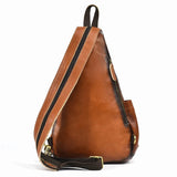 Single Shoulder Bagpack Genuine Leather Chest Bag Outdoor Riding Bag Chest Packs For Biker Men Male Sling Bags Cow Leather