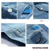 Autumn Men Solid Workwear Denim Jackets Fashion Motorcycle Vintage Jeans Jackets Hommes Slim Fit Cotton Casual Black Blue Coats