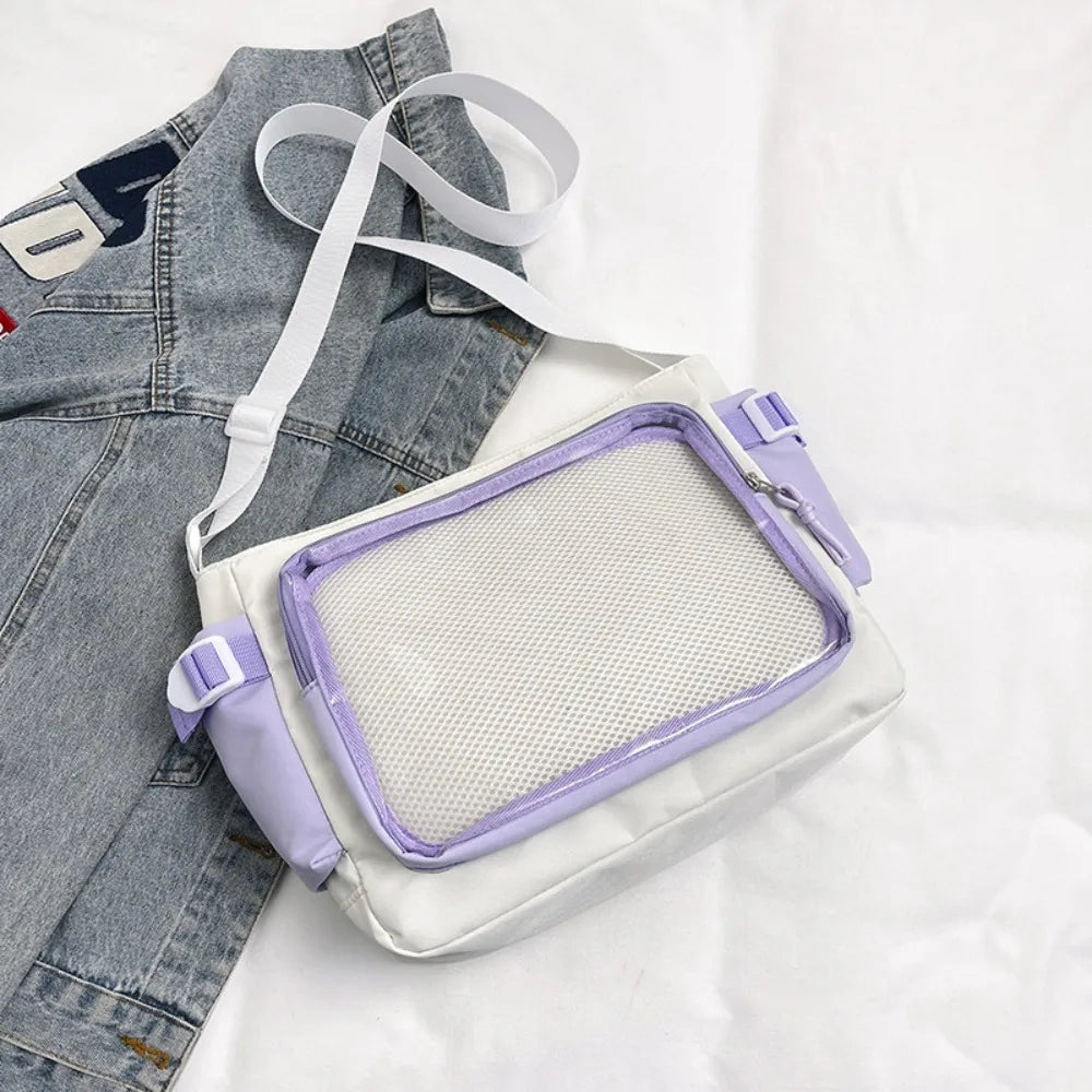 Fashion Transparent Ita Bag Large Capacity College Style Shoulder Bag Canvas Jk Handbag Women Tote Bag College Style