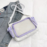 Fashion Transparent Ita Bag Large Capacity College Style Shoulder Bag Canvas Jk Handbag Women Tote Bag College Style