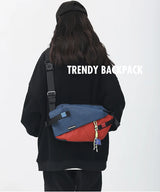 Unisex Nylon Panelled Crossbody Chest Pack