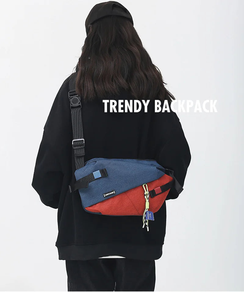 Unisex Nylon Panelled Crossbody Chest Pack
