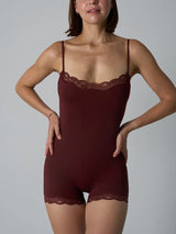 Lace Patchwork Fitness Bodysuit