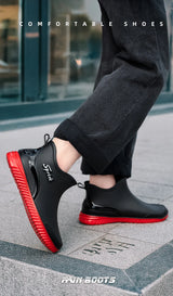 Fashionable Adult Short Rain Boots Waterproof Ankle Shoes Anti-Slip Durable Rubber Footwear For Men Women Suitable for Rainy Day