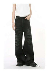 Men's Distressed Wide-Leg Jeans